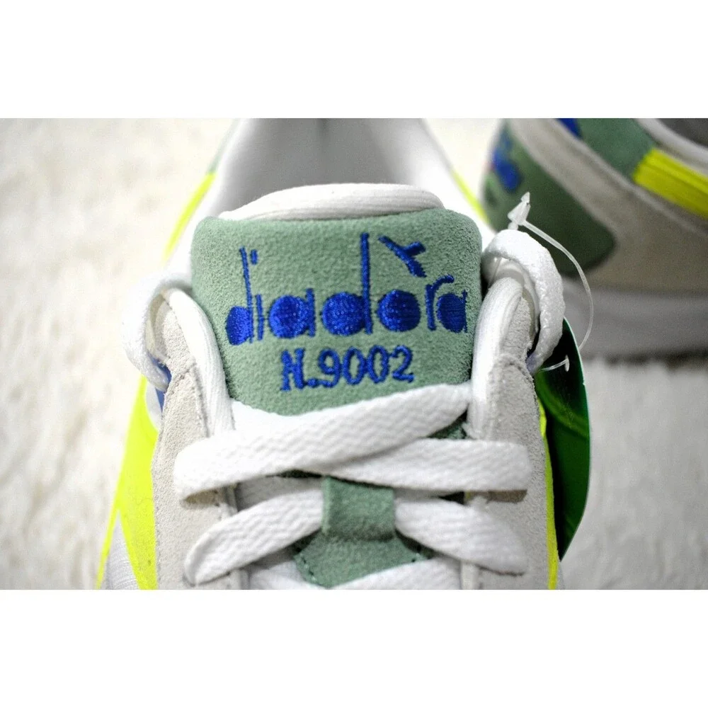 Diadora N92 Italian Vintage Running Sneakers White Yellow Green Blue Men’s 13